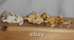 Lot #14 Vintage Discontinued HR Hagen Renaker Mini Cartoon 5 Bulls 1 Cow & Calf