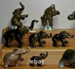 Lot 22 Vintage Disc Hagen Renaker Mini Circus Elephants DW & More Elephants