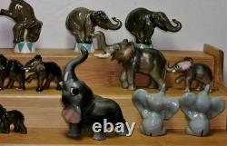 Lot 22 Vintage Disc Hagen Renaker Mini Circus Elephants DW & More Elephants
