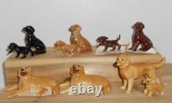 Lot 5 Vintage Disc Hagen Renaker Mini Dogs Golden Retriever Labrador Adult Pups