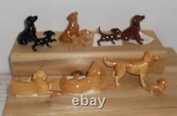 Lot 5 Vintage Disc Hagen Renaker Mini Dogs Golden Retriever Labrador Adult Pups