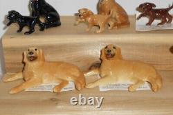 Lot 5 Vintage Disc Hagen Renaker Mini Dogs Golden Retriever Labrador Adult Pups