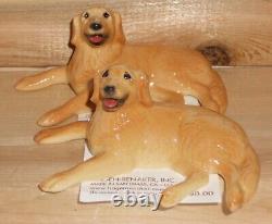 Lot 5 Vintage Disc Hagen Renaker Mini Dogs Golden Retriever Labrador Adult Pups