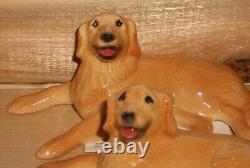 Lot 5 Vintage Disc Hagen Renaker Mini Dogs Golden Retriever Labrador Adult Pups