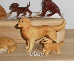 Lot 5 Vintage Disc Hagen Renaker Mini Dogs Golden Retriever Labrador Adult Pups