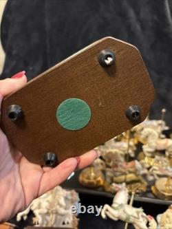 Lot Of 27 Vintage Carousel Collection Porcelain Horses On Wood Or Brass Posts