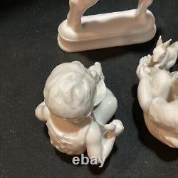 Lot of 3 Vintage Rosenthal Porcelain Figurines Boy & Squirrel Bird Horse White