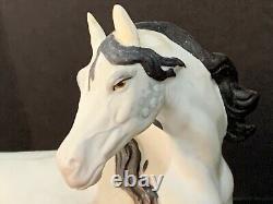 Lovely Dapple Gray White Porcelain Horse Figurine 6.25 Long