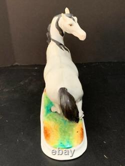 Lovely Dapple Gray White Porcelain Horse Figurine 6.25 Long