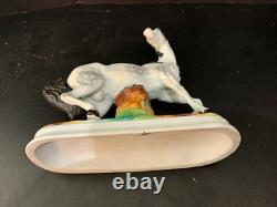 Lovely Dapple Gray White Porcelain Horse Figurine 6.25 Long