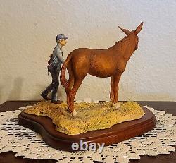 Lowell Davis Tricks Of The Trade Figurine Farmer Mule Horse