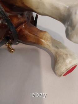 Lowery's of London Pair Of Porcelain Clydesdale 8.5 X 11 X 3.5 Horses withGear