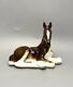 Lying Foal Horse Brown Figurine Porcelain Hand Painted Ussr Lomonosov Lfz H11cm