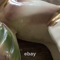 MCM Rearing Horse Statue Gold Gilt Large Ceramic Figurine 17 Please Read