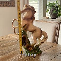 MCM Rearing Horse Statue Gold Gilt Large Ceramic Figurine 17 Please Read