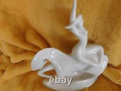 MCM Royal Dux Bohemia Czech Lady Godiva White Horse Porcelain Nude Figurine 15