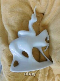 MCM Royal Dux Bohemia Czech Lady Godiva White Horse Porcelain Nude Figurine 15