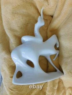MCM Royal Dux Bohemia Czech Lady Godiva White Horse Porcelain Nude Figurine 15