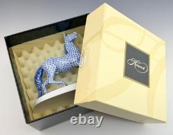 MINT HEREND RARE Larger 7x7 Horse Blue Fishnet Figurine