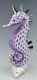 Mint Herend Seahorse Lilac / Lavender Fishnet Sea Horse Figurine