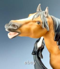 MINT HEREND XLarge Horse & Pony Natural Figurine ($4,513 Retail)