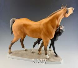 MINT HEREND XLarge Horse & Pony Natural Figurine ($4,513 Retail)