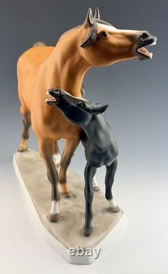 MINT HEREND XLarge Horse & Pony Natural Figurine ($4,513 Retail)
