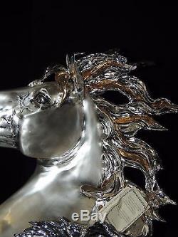 Magnificent Laminato Argento Silver on Cold Porcelain Horse Head Figurine 15