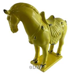 Majestic Asian Chinese Style Horse Ceramic Figurine Sculpture Medieval Horse