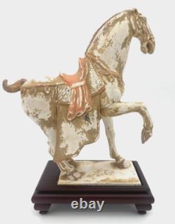 Medium Size 12 Tang Dynasty Ceramic Horse Ornate Saddle Tomb Figurine Replica