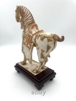 Medium Size 12 Tang Dynasty Ceramic Horse Ornate Saddle Tomb Figurine Replica