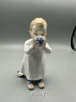 Meissen Julis Hentschel's Children Boy Tea Bowl & Toy Horse Figurine