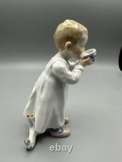 Meissen Julis Hentschel's Children Boy Tea Bowl & Toy Horse Figurine