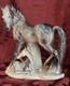 Mid Century Lusterware Ceramic Horse Mare & Foal Figurine Vtg Stunning Large