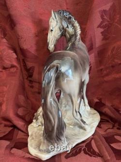 Mid Century Lusterware Ceramic Horse Mare & Foal Figurine VTG STUNNING Large