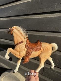 Mid Century Vintage Ceramic Riding Horse With Saddle Equestrian Japan With Damage