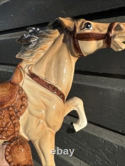 Mid Century Vintage Ceramic Riding Horse With Saddle Equestrian Japan With Damage