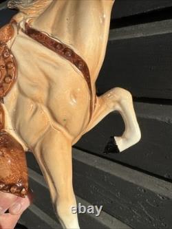 Mid Century Vintage Ceramic Riding Horse With Saddle Equestrian Japan With Damage