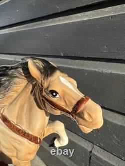 Mid Century Vintage Ceramic Riding Horse With Saddle Equestrian Japan With Damage