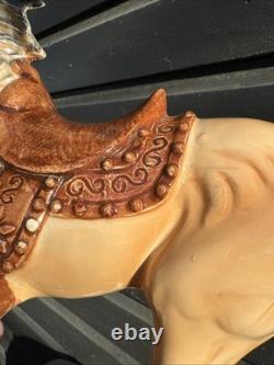 Mid Century Vintage Ceramic Riding Horse With Saddle Equestrian Japan With Damage
