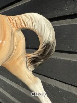 Mid Century Vintage Ceramic Riding Horse With Saddle Equestrian Japan With Damage