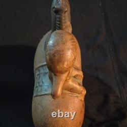 Mid Century boy On Horse Figurine Brown. Black Greybluish 6 inH 6 W