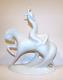 Modernist Lady Godiva Royal Dux White Porcelain Nude Woman On Horse 685 Mcm