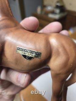 Monrovia DW Hagen Renaker Horse Swaps With Sticker Racehorse 1 Ear Repaired