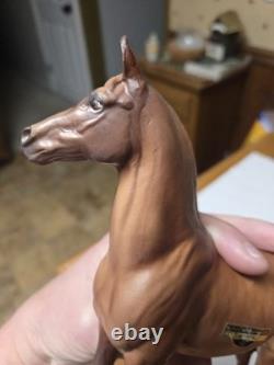 Monrovia DW Hagen Renaker Horse Swaps With Sticker Racehorse 1 Ear Repaired