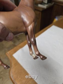 Monrovia DW Hagen Renaker Horse Swaps With Sticker Racehorse 1 Ear Repaired