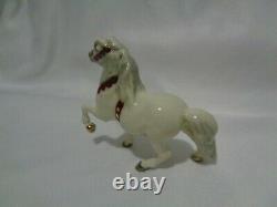 Monrovia Hagen Renaker White Circus Pony Horse w Red Trim Orig Label