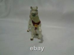 Monrovia Hagen Renaker White Circus Pony Horse w Red Trim Orig Label