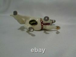 Monrovia Hagen Renaker White Circus Pony Horse w Red Trim Orig Label