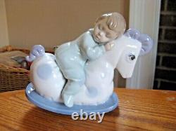 NAO Lladro Spain ROCK ME TO SLEEP 1476 Baby Boy On a Rocking Horse Figurine 2003